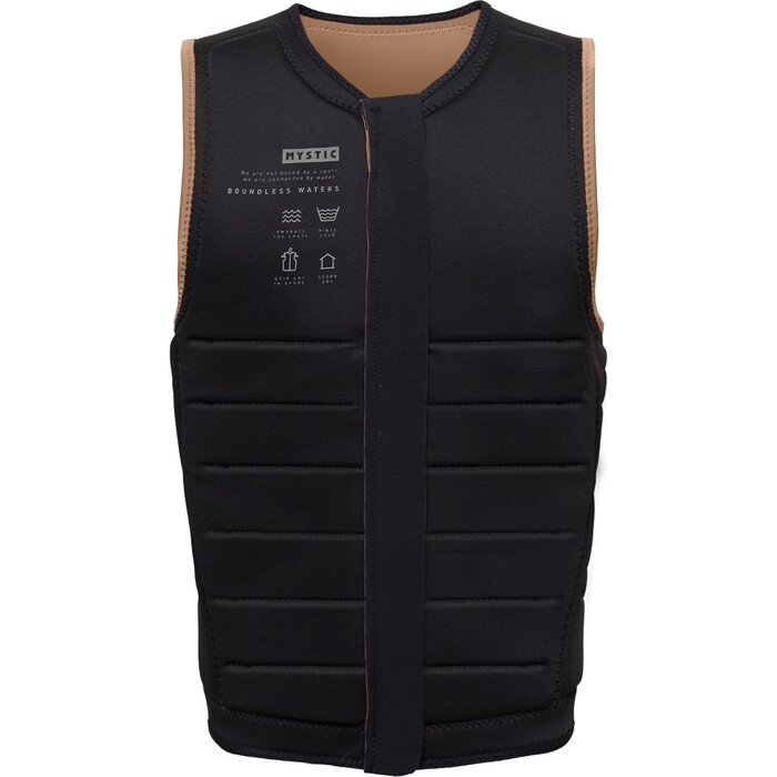 2024 Mystic The Dom Front Zip Wake Impact Vest 35005.240237 - Slate Brown